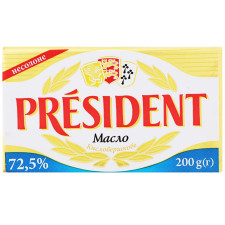 Масло President кисловершкове 72,5% 200г mini slide 1