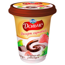 Десерт творожный Dolce Клубника-киви и шоколад 3,4% 350г mini slide 1
