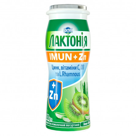 Напій кисломолочний йогуртний Лактонія Imun+Zn Алое-ківі 1,5% 100г