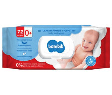 Серветки вологі Bambik Baby з екстрактом липи  72шт mini slide 1