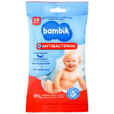 Серветки вологі Smile Bambik Antibac Екстракт липи 15шт mini slide 1