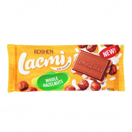 Шоколад молочний Roshen з цілими лісовими горіхами 90г