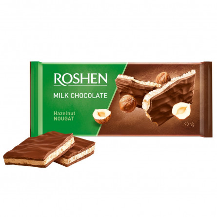 Шоколад молочный Roshen с ореховой нугой 90г slide 1