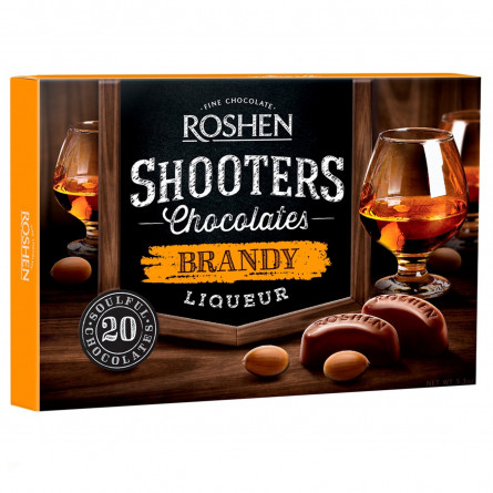 Цукерки шоколадні Roshen Shooters з бренді-лікером 150г slide 1