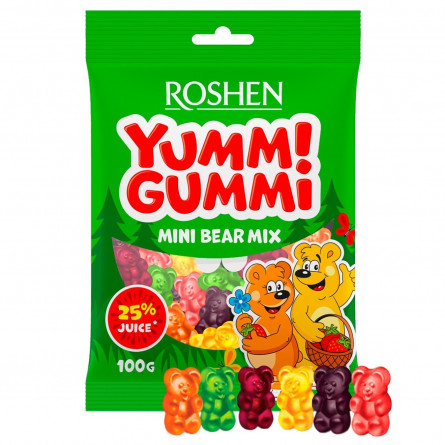 Цукерки желейні Roshen Yummi Gummi Mini Bear Mix 100г