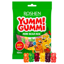 Цукерки желейні Roshen Yummi Gummi Mini Bear Mix 100г mini slide 1