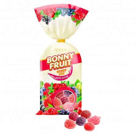 Цукерки желейні Roshen Bonny-Fruit ягідний мікс 200г slide 1