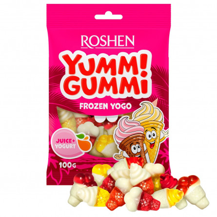 Цукерки желейні Roshen Yummi Gummi Frozen Yogo 100г
