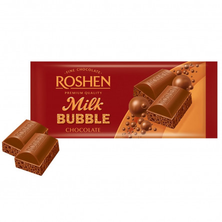 Шоколад молочный Roshen пористый 80г slide 1
