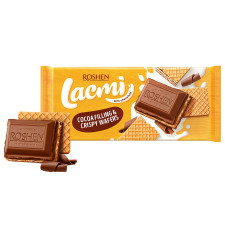 Шоколад молочный Roshen Lacmi с шоколадной начинкой и вафлей 105г mini slide 1