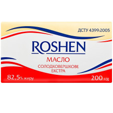 Масло Roshen Экстра сладкосливочное 82,5% 200г mini slide 1