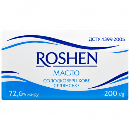 Масло Roshen Крестьянское сладкосливочное 72,6% 200г slide 1