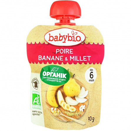 Пюре Babybio Банан и пшено для детей с 6 месяцев 90г