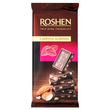 Шоколад чорний Roshen з подрібненим мигдалем 85г mini slide 1