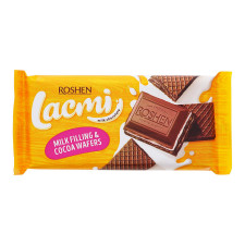Шоколад молочный Roshen Lacmi с молочной начинкой и вафлей 90г mini slide 1