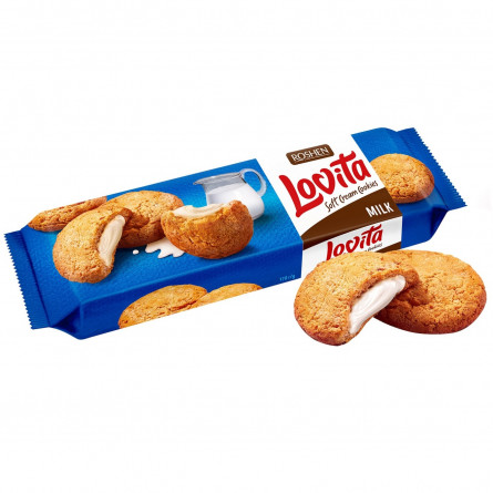 Печиво Roshen Lovita Soft Cream Cookies з молочною начинкою 127г slide 1