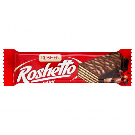 Батончик вафельный Рошен Roshetto Dark в шоколадной глазури 34г slide 1