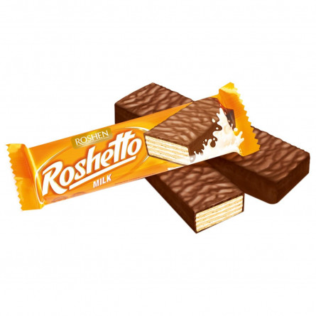 Батончик вафельный Рошен Roshetto Milk в шоколадной глазури 34г slide 1