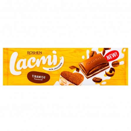 Шоколад Roshen Lacmi Tiramisu молочний з печивом 295г slide 1