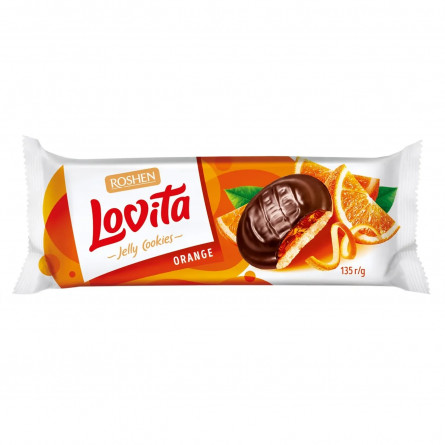 Печиво Roshen Lovita Jelly Cookies здобне з желейною начинкою зі смаком апельсина 135г