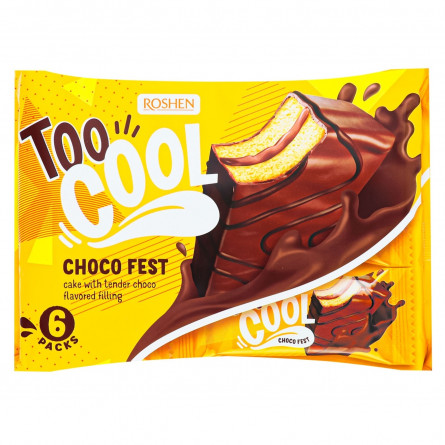 Пирожное Roshen Too Cool Choco Fest бисквитное с шоколадной начинкой 270г slide 1