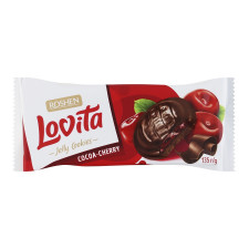 Печенье Roshen Lovita сдобное с желейной начинкой со вкусом какао-вишня 135г mini slide 1