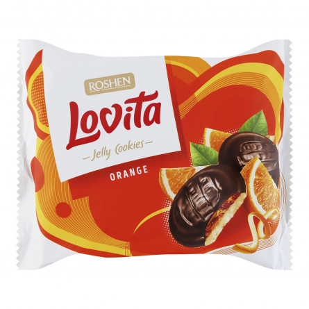 Печиво Roshen Lovita здобне з желейною начинкою зі смаком апельсину 420г slide 1