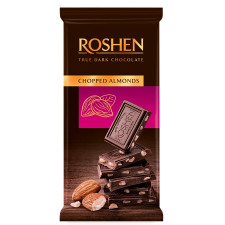 Шоколад Roshen черный с миндалем 90г mini slide 1