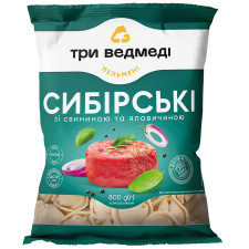 Пельмені Три Ведмеді Сибірські зі свининою та яловичиною 800г mini slide 1