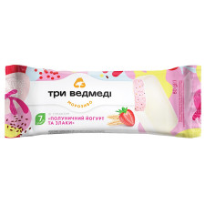 Морозиво Три Ведмеді Полуничний йогурт та злаки у глазурі 80г mini slide 1