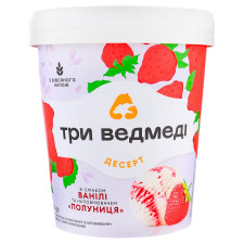 Десерт Три Ведмеді без молока зі смаком ванілі та наповнювачем полуниця 320г mini slide 1