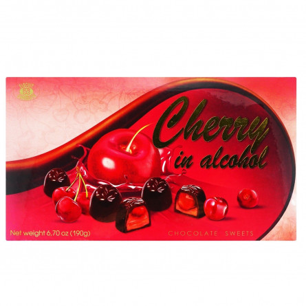 Цукерки Бісквіт-Шоколад Вишня заспиртована шоколадні 190г slide 1
