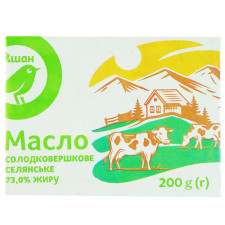 Масло Ашан солодковершкове селянське 73% 200г mini slide 1