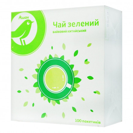 Чай зеленый Ашан в пакетиках 100шт
