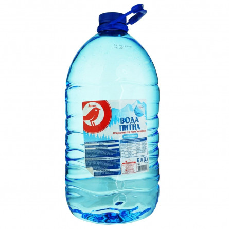 Вода Ашан негазированная питьевая 6л