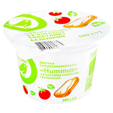 Хумус Ашан закуска с вялеными томатами и базиликом 180г mini slide 1