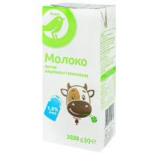 Молоко Ашан ультрапастеризоване 1,5% 1028г mini slide 1