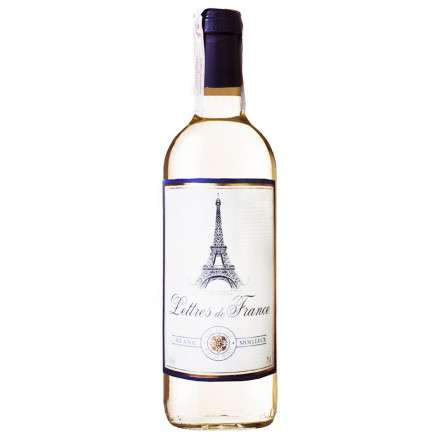 Вино біле Летр де Франс Блан Муалле напівсолодке 11% скляна пляшка 750мл Франція
