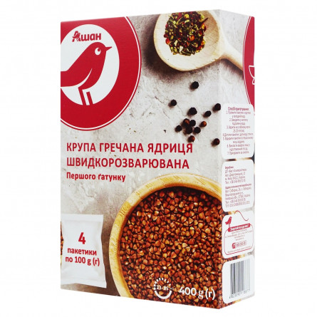 Крупа гречана Ашан ядриця 4шт*100г