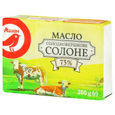 Масло Ашан Соленое сладкосливочное 73% 200г mini slide 1