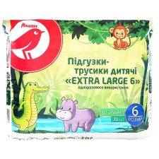 Підгузки-трусики Ашан Extra Large 6 16-25кг 36шт mini slide 1