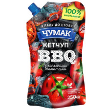 Кетчуп Чумак BBQ з копченими томатами 250г mini slide 1