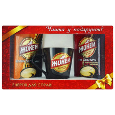 Набір подарунковий Кава Жокей мелена 2шт*225г + Чашка mini slide 1