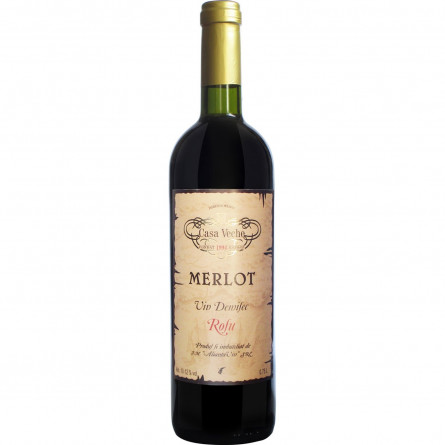 Вино Casa Veche Merlot червоне напівсухе 10-12% 0,75л slide 1