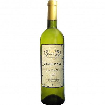 Вино Casa Veche Chardonnay белое полусухое 10-12% 0.75л