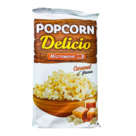 Попкорн Delicio зі смаком і ароматом карамелі для мікрохвильової печі 90г slide 1