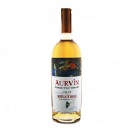 Вино Aurvin Merlot Rose Terroir Prut Terraces рожеве напівсухе 13,5% 0,75л slide 1