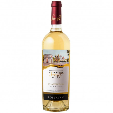 Вино Bostavan Chardonnay біле напівсолодке 11.5% 0,75л