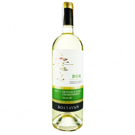 Вино Bostavan Dor Feteasca Alba Chardonnay белое сухое 13% 0,75л slide 1