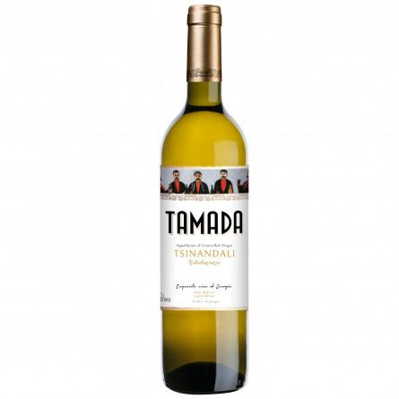 Вино Tamada Цинандали белое сухое 13% 0,75л slide 1